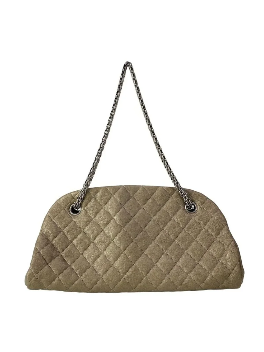 Chanel Shoulder Bag Mademoiselle Khaki Gold